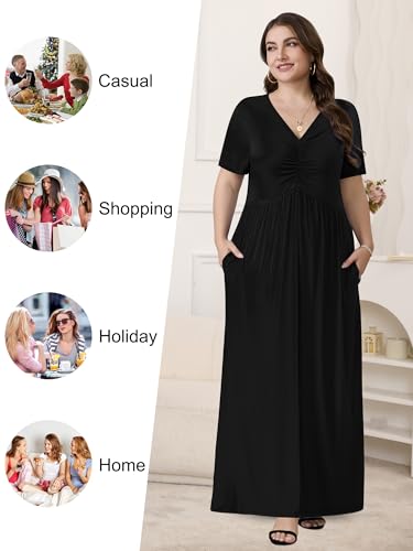 Image of PEVRL Plus Size Summer Maxi Dress for Curvy Women with Pockets 1X-5X