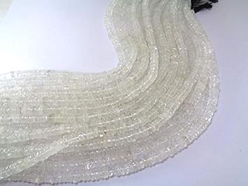 13 inch Strand Natural Crystal Quartz 6 mm tyre Smooth Beads for Jewelry Making - Genuine Crystal Quartz tyre Shaped Beads Strand, 13 inches Long Strand, Healing Beads Supplies