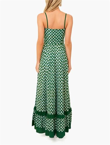 Image of Yuemengxuan Boho Maxi Dresses for Women Spaghetti Strap Flowy Smocked Long Dress Casual Summer Vacation Beach Maxi Dress