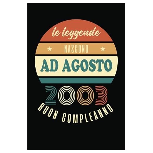 Le Leggende Nascono Ad Agosto 2003: Idea regalo originale e divertente di 20 anni per per ragazze e ragazzi. Taccuino a righe