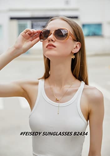 FEISEDY Fashion Oversized Polarized Women Sunglasses TAC Lenses B24343