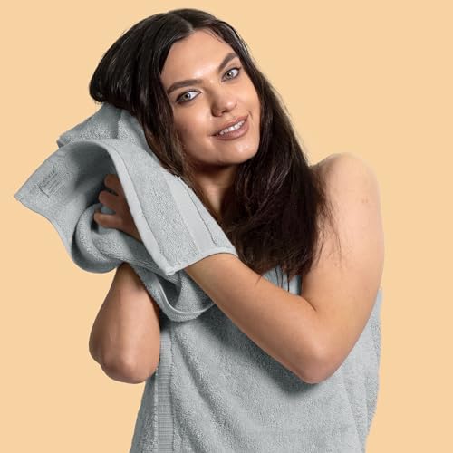 Chakir Turkish Linens | Hotel & Spa Quality 100% Cotton Premium Turkish Towels | Soft & Absorbent (6-Piece Hand Towels, Silver Gray)