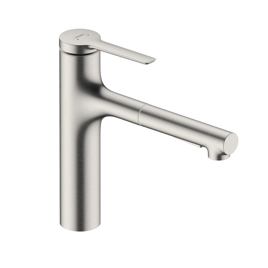 hansgrohe Zesis M33 Mitigeur de cuisine 160 avec douchette extractible 2 jets, sBox, aspect acier inox, 74804800