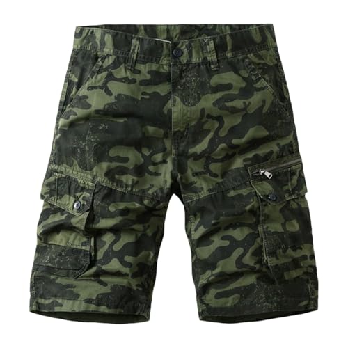 Short cargo 3/4 homme grande taille vert multi-poches - 2