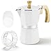 Zankeox Moka Pot, Stove Top Coffee Maker With Coffee Leveler And 100psc Filter Paper, 3-6 Cup(300ml) Aluminium Italian Espresso Maker, Gas & Electric Stove Top Mokas Pot With Heat-Resistant Handle