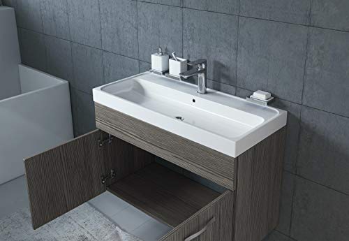 Badkamermeubelset Paso 01 80cm wastafel bodega (grijs) - badkamermeubel meubel badkamerkast - Image 6