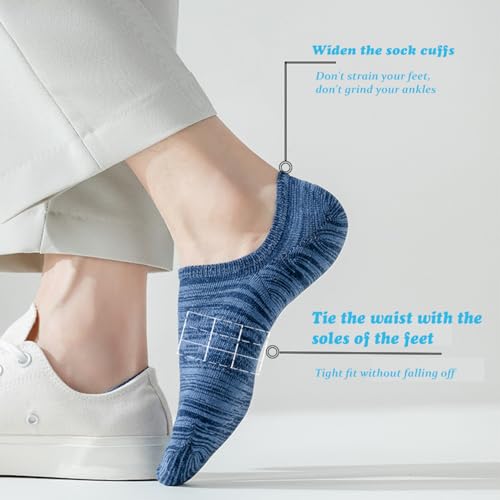 YWSLRC No Show Socks Mens Low Cut Short Anti-slid Loafer Sneaker Novelty Casual Invisible Liner Socks 6/12 Pairs2