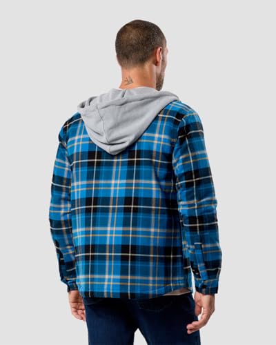 INTO THE AM Ridgeview Flannel Jacket for Men S-4XL Plaid Hooded Quilt Lining Insulated Shirt Jacket Coat2