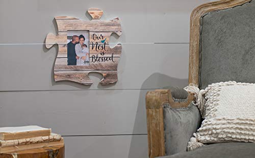 P. Graham Dunn Our Nest Is Blessed Bird Design Distressed Wood Look 4 X 6 Wood Puzzle Wall Plaque Photo Frame #TOP1