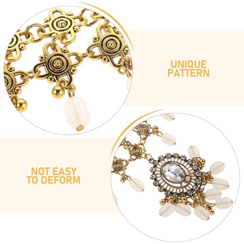 Cinturón de cadena de cintura boho Yardwe con borlas y rhinestones para mujer 3