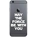 May The Force Be With You Star Wars Inpsired Vinyl Cell Phone Decal for the iPhone or Android (WHITE 2" WIDE)
