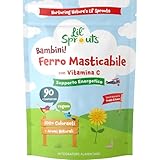 Ferro Integratore 7mg con Vitamina C 40mg per Bambini | 90 Compresse Masticabili Vegane | Integratore Ferro e Vitamina C | Acido Ascorbico | Iron Vitamin C Supplement | di Lil