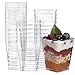 CYH 50 Pezzi Mini Bicchierini da Dessert, 240ml Coppette da Dessert in Plastica, Tazze da Dessert Quadrate Trasparente Riutilizzabile Finger Food Contenitori per Aperitivo Mousse Budino Dessert