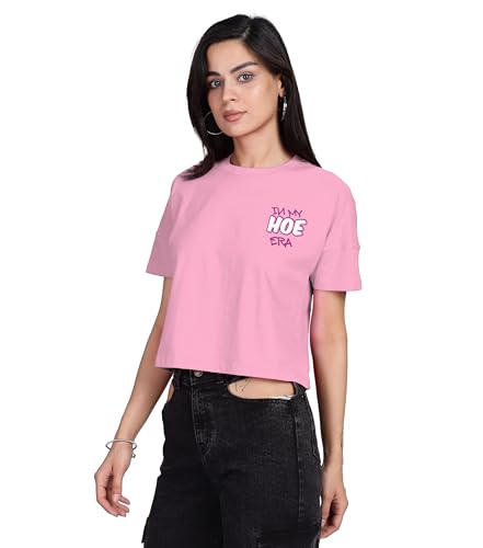 Image of SHODOX Women's 100% Cotton Regular Fit Printed Half Sleeve T Shirt Casual Summer Wear Soft Breathable Top Daily Comfort Style