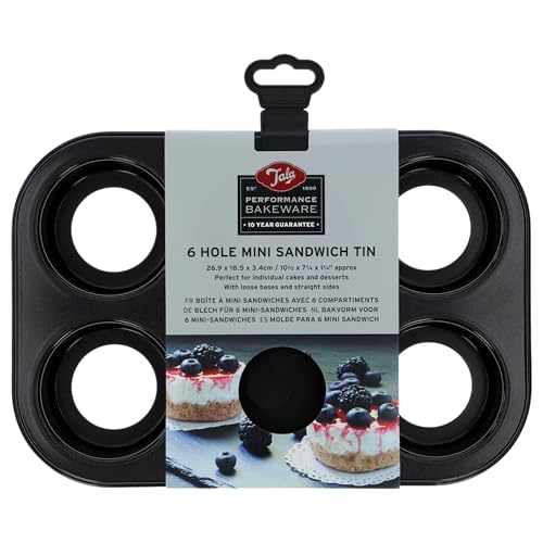 Tala Mini Padella per Sandwich da 6 Tazze, Realizzata in Acciaio al Carbonio Professionale con Rivestimento Antiaderente Eclipse; Perfetta per Torte e Cheesecake individuali