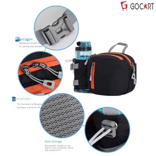 Image of GOCART WITH G LOGO Running Belt Jogging Cycling Waist Bum Pack Phone Pouch Sports Bag with Water Bottle Holder Organizer