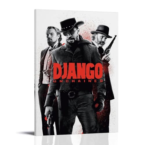 YUYUMEGDE Django Póster de Película Desencadenada Pintura Decorativa Lienzo Arte de Pared Salón Póster Dormitorio Pintura, Arte de Pared Impresión de Imagen Moderna Decoración de Habitación Familiar