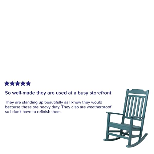Image of Flash Furniture Winston All-Weather Poly Resin Rocking Chair in Teal