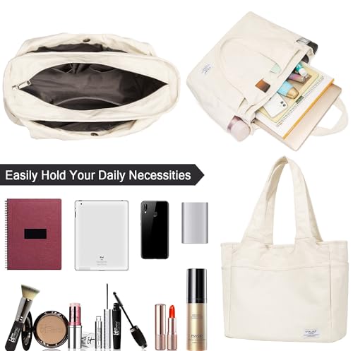 Image of KYALOU Utility Large Tote Bag, Women Casual Shoulder Bags for Work School Gym Beach Travel Shopping Grocery