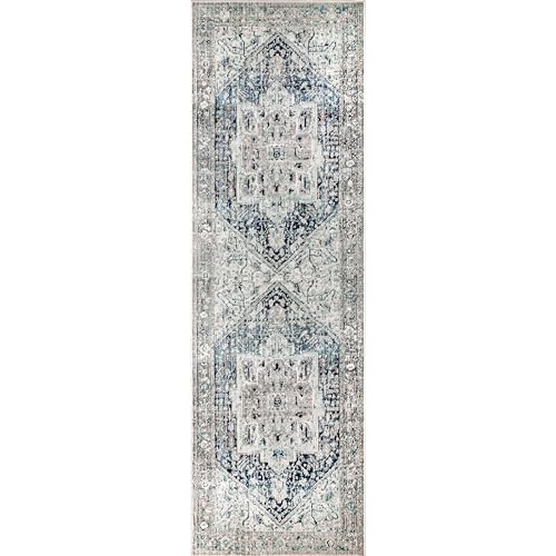 Tapis de couloir nuLOOM Ethel bleu marine pour protéger le sol