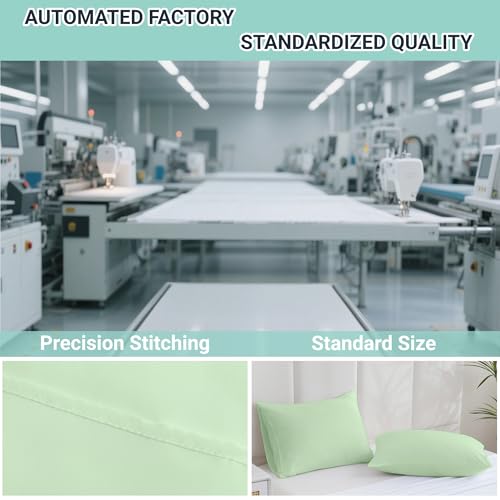 ZPECC Pillow Cases Queen Size Set of 12, 20x30 Envelope Closure Pillowcases, Soft Plain Brushed Microfiber Covers Hypoallergenic Breathable, Sage Green