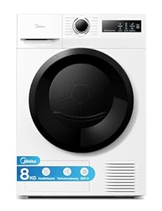 Midea MD11EH80BD Wärmepumpentrockner, 8 kg, Energieklasse D, Schnelltrocknen 35', HealthGuard, Sensor-Trocknung,Auffrische... Auffrischen Wolle, Weiß
