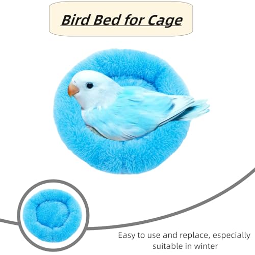 Image of 2 Pcs Bird Bed, Plush Bird Nest Mat Parakeet Bed for Cage Bird Accessories for Cockatiel Parrot Conure Lovebird Budgie