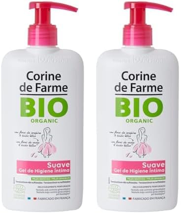 Corine de Farme - Gel Intimo Limpiador Bio 250ml Mujer - Higiene Íntima Suave Flor de Cerezo - Respeta el Equilibrio de la Flora Íntima, Hidrata y Alivia las Molestias - Certificado Ecológico ECOCERT
