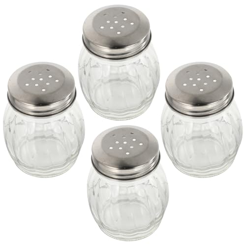 TOYANDONA Botes para Especias Fácil de Limpiar de Transparente Set de 4 de 180ml Tapa y Perfectos para Cocina y Condimentos en Polvo