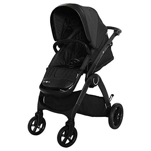Cozy N Safe Pushchair 0-15kg Rugged Stroller, Parent and World Facing Car seat Compatible, from Birth to 3 Years, UPF 50 Hood, Rain Cover