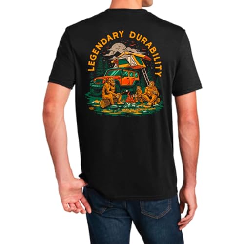 Jeep Sasquatch Campfire T-Shirt for Men – Black Short Sleeve Tee – Lightweight Cotton Blend by Detroit Shirt Company2