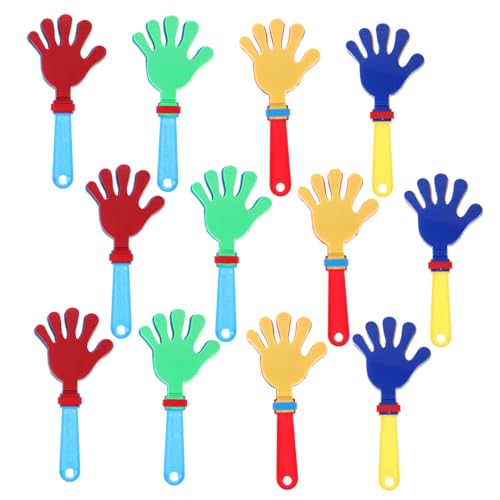 Anneome 12 Stück Teiliges Kunststoff Handklatscher Bunte Noisemaker für Partyspaß Leichte Sichere Handklatscher als Partygeschenk für Jungen und Mädchen Zufällige Farbe