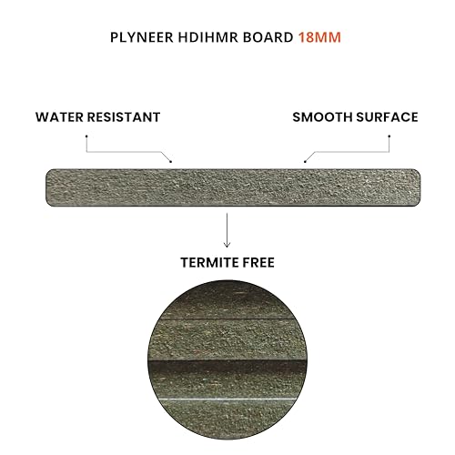Image of Plyneer HDIHMR MDF Board - High-Density Moisture & Impact Resistant Wood for Modern Furniture & Interior Designs (18mm)-8ft x 4ft