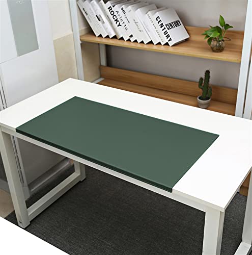 SK Studio Schreibtischunterlage mit Kantenschutz wasserdichte PU Leder, rutschfeste mit Kantenverriegelung Mausunterlage für Computertastatur, PC und Laptop Dunkelgrün, 70x40cm