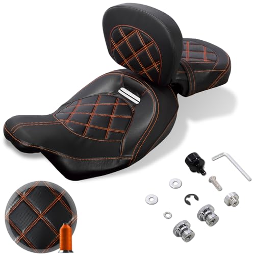 FOVPLUE Two-up Seat w/Rider Backrest, Low-Profile Driver Pas...