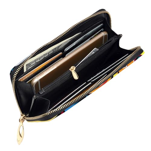 Music Graffiti Style Printed Long Wallet for Women Men Cute PU Leather Wallet with Coin Purse and Credit Card Holder4