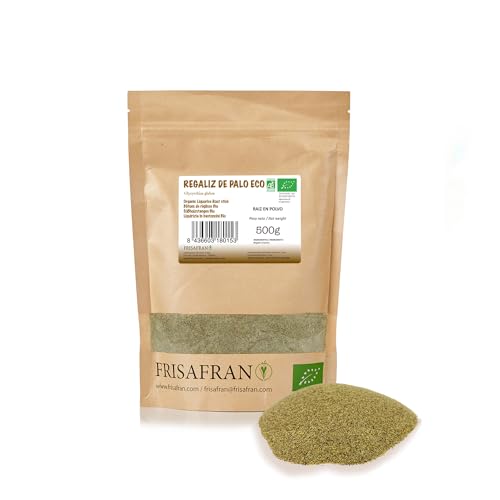 FRISAFRAN | Regaliz de palo EN POLVO | Ecológico | Regaliz en polvo | infusion de regaliz | Polvo de regaliz | palo dulce | Regaliz de palo | té | Raíz de regaliz | Directamente del productor | 500g