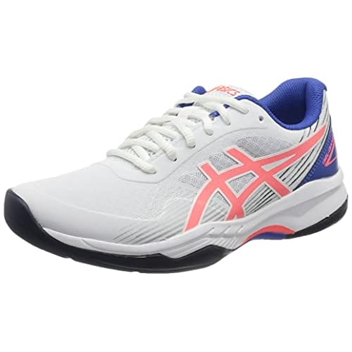 ASICS Women's Gel-Game 8 Tennis Shoe, White/Blazing Coral, 42 EU