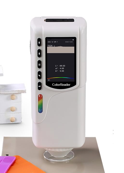 Color Reader Industrial Basic ColorReader Color Difference Meter Analyzer Colorimeter with Aperture Φ4mm SCI CIE LAB LCh 8/D D65 Observer 10° Repeatability withinΔE*ab 0.1 Data Storage Function
