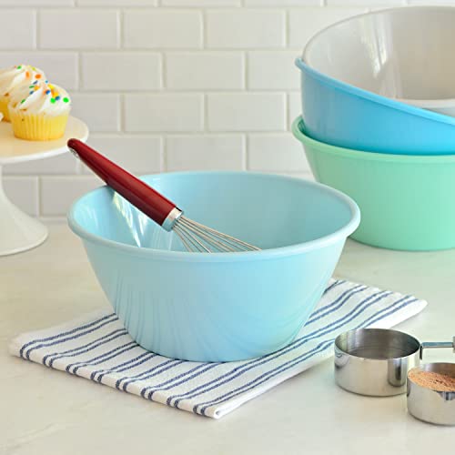 Youngever 11 Inch 120 Ounce Plastic Mixing And Serving Bowls, Large Popcorn Bowls, Salad Bowls, Chip And Dip Serving Bowls, Set Of 9 (Coastal) #TOP3