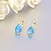 CiNily Opal Teardrop Earrings for Women Hypoallergenic 14K Gold Plated Dainty Blue Opal Drop Earrings Leverback Earrings Jewelry for Sensitive Ears Christmas Gifts