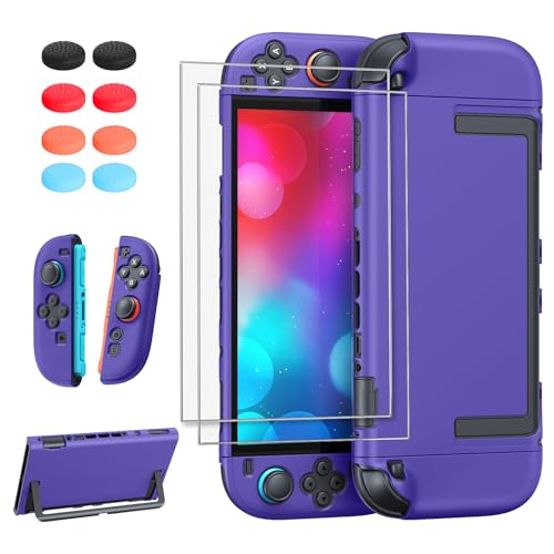 FYOUNG Coque Dockable de Protection 3 en 1 pour Switch 2, Coque en PC Rigide pour Switch 2, Protection Ecran Kit d'accessoires incluant Protecteur d'écran et...