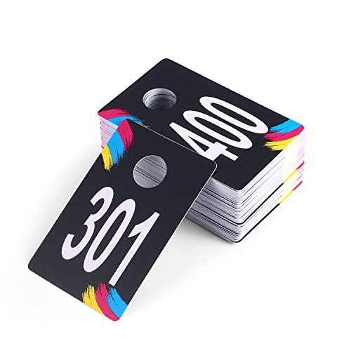 SUKIRA Targhette numeriche in plastica dal vivo, immagine speculare normale e inversa per controllo della stanza del cappotto per Facebook Live, forniture Lularoe riutilizzabili, schede appendiabiti