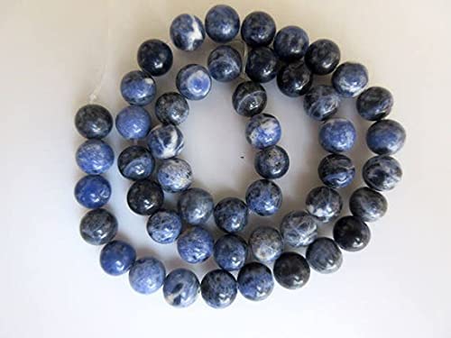 Perles Sodalite 8mm grand trou pour créer vos bijoux d'été sur cordon de cuir
