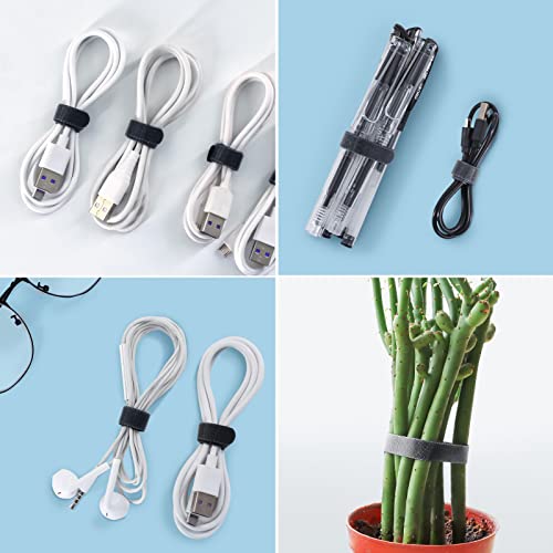 50PCS 6 Inch Adjustable 6-Inch Cord Organizer Ties, Fastening Cable Ties, Microfiber Cloth Used for Computer Link Cable Cord Management USB Cable Cable Ties (Black) miniatura 4