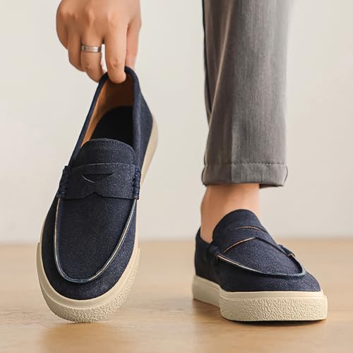 Men's Penny Loafers – Men's Dress Shoes, Suede Moccasin Shoes, Dress Loafers for Men, Durable Rubber Sole & Cushioned Footbed4