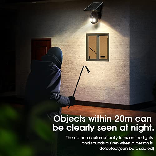 Enster Solar Security Camera Outdoor, Wireless Ptz Wifi Camera 360° View With Spotlight, Solar Battery Powered, Color Night Vision, Motion Detection, 2-Way Audio, Metal Shell, Waterproof - Black #TOP3