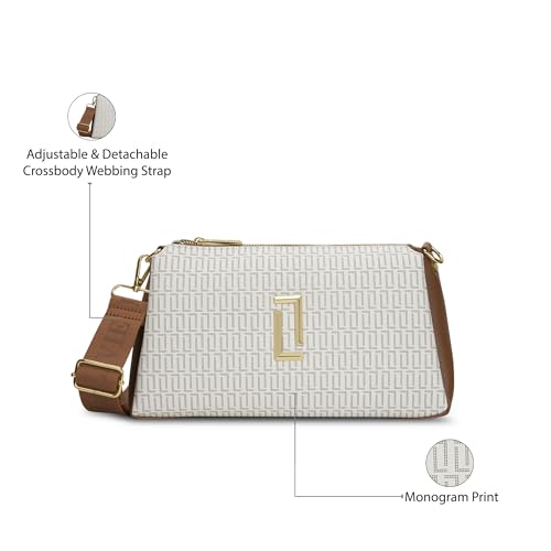 Image of Lavie Luxe Women's Lucie Quilted 3-Compartment Medium Crossbody Sling Bag | Ladies Purse Handbag | Gift for Women