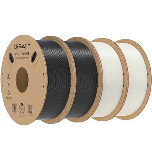 Image of Creality Hyper PLA Filament Bundle 4KG, High-Speed Printing 30-600mm /s, Smooth Extrusion and Stable Printing, Low Stringing, 3D Printer Filament,+ /- 0.03mm Accuracy (Black+White)