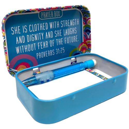 Prayer Box, Tin, Includes Space for Prayer Notes, Affirmations, or